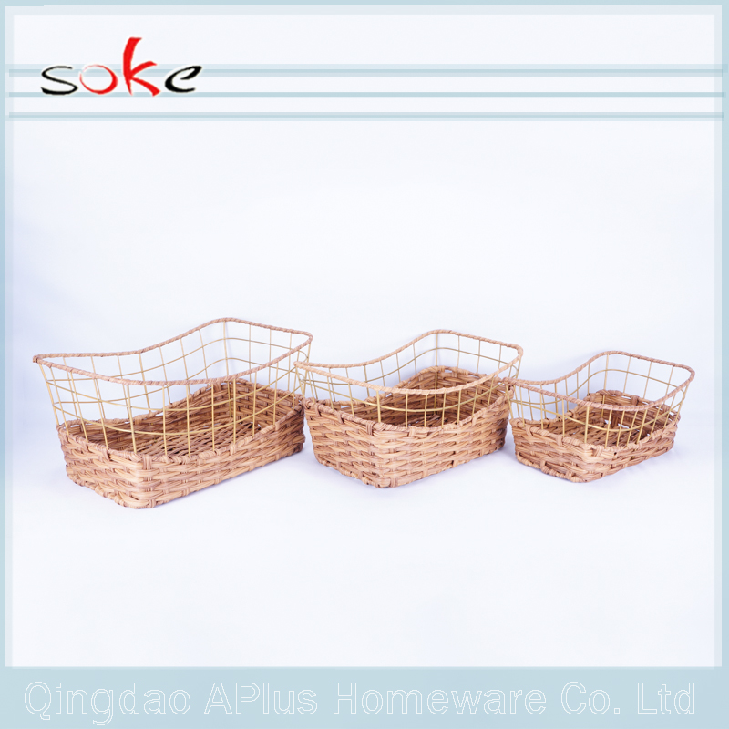 100% natural PE rattan woven storage basket