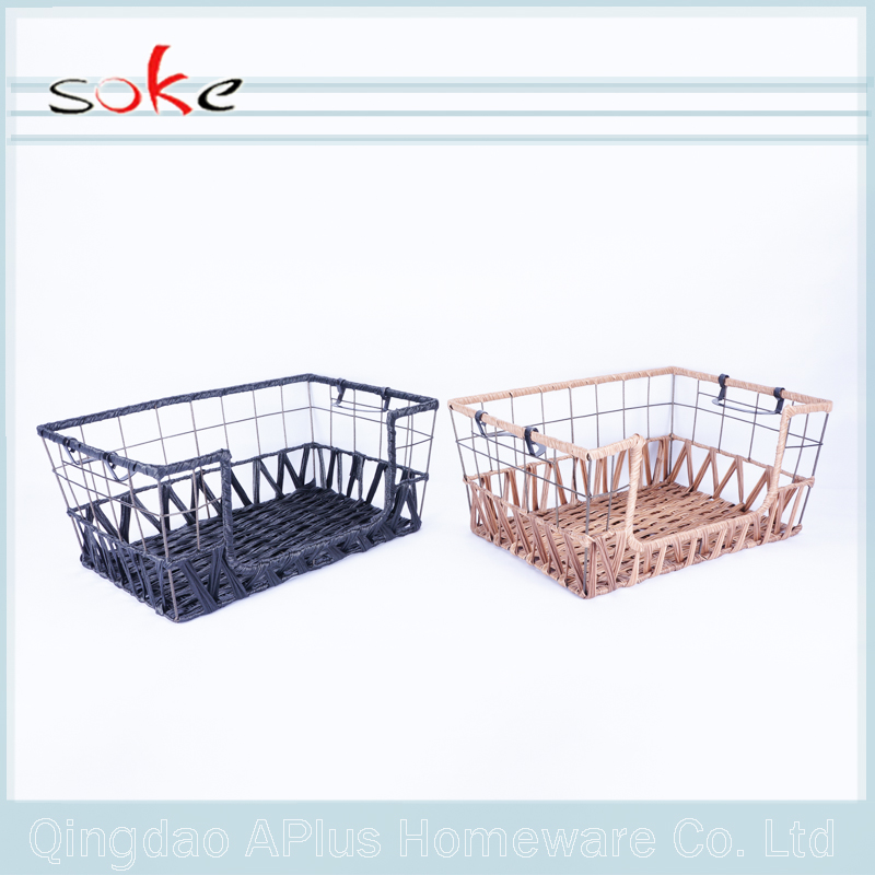 100% natural PE rattan woven storage basket