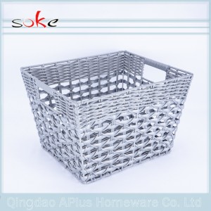 PE rattan hand madding woven storage basket
