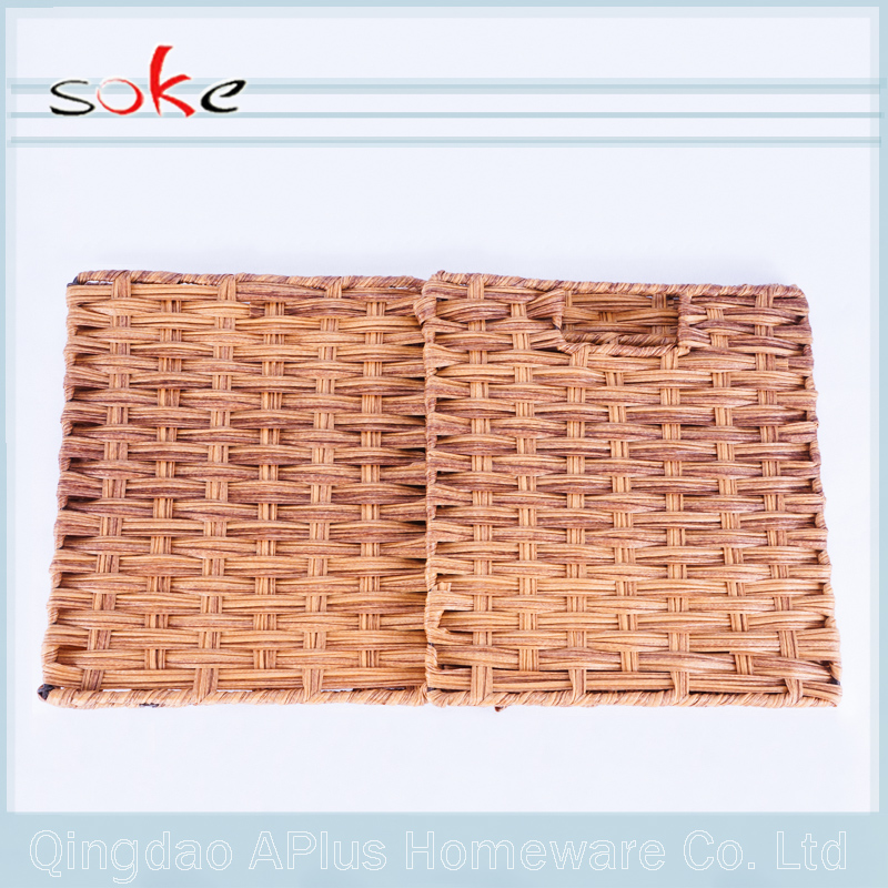 PE rattan woven storage basket to store