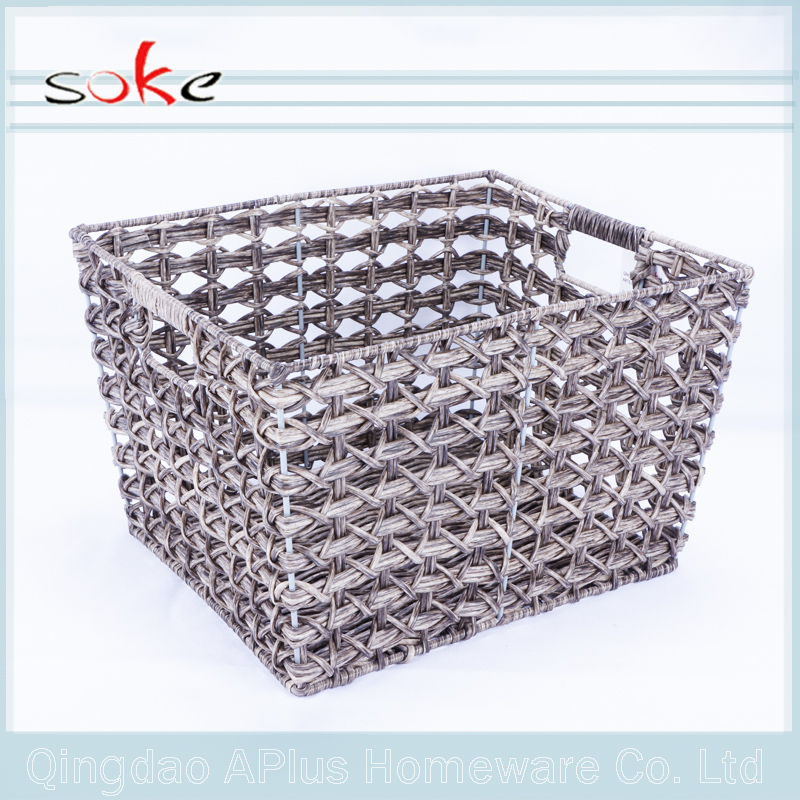 Hot sale PE rattan woven storage basket