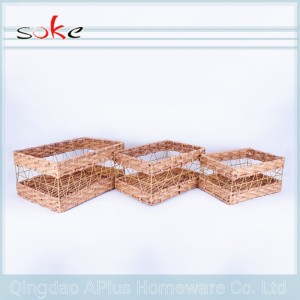 High quality PE rattan handmade woven storage basket