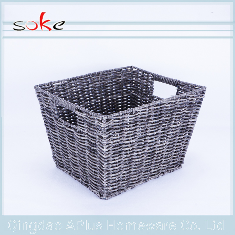 Hot sale good quality PE rattan handmade woven storage basket