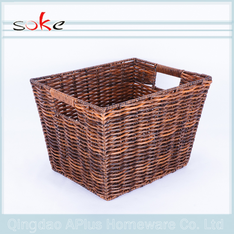 Hot sale good quality PE rattan handmade woven storage basket