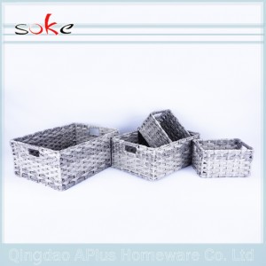 Durable PE rattan handmade woven storage bin