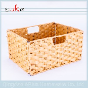 Fashionable design Natural PE rattan handmade woven storage bin