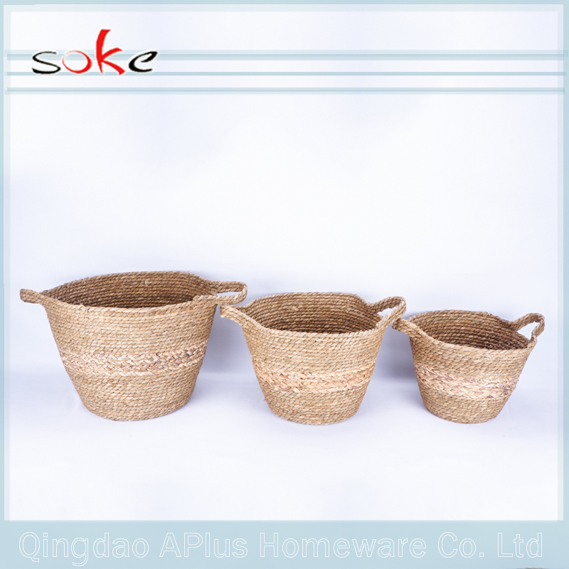 Natural PE rattan handmade woven storage bin