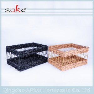 PE rattan woven storage basket cloth storage