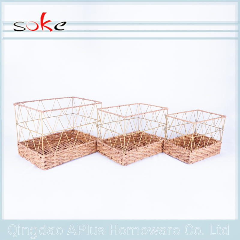 PE rattan woven storage basket cloth storage