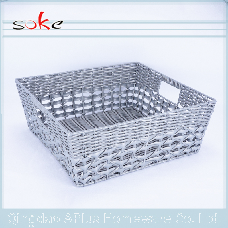 Healthy materials PE rattan woven storage basket