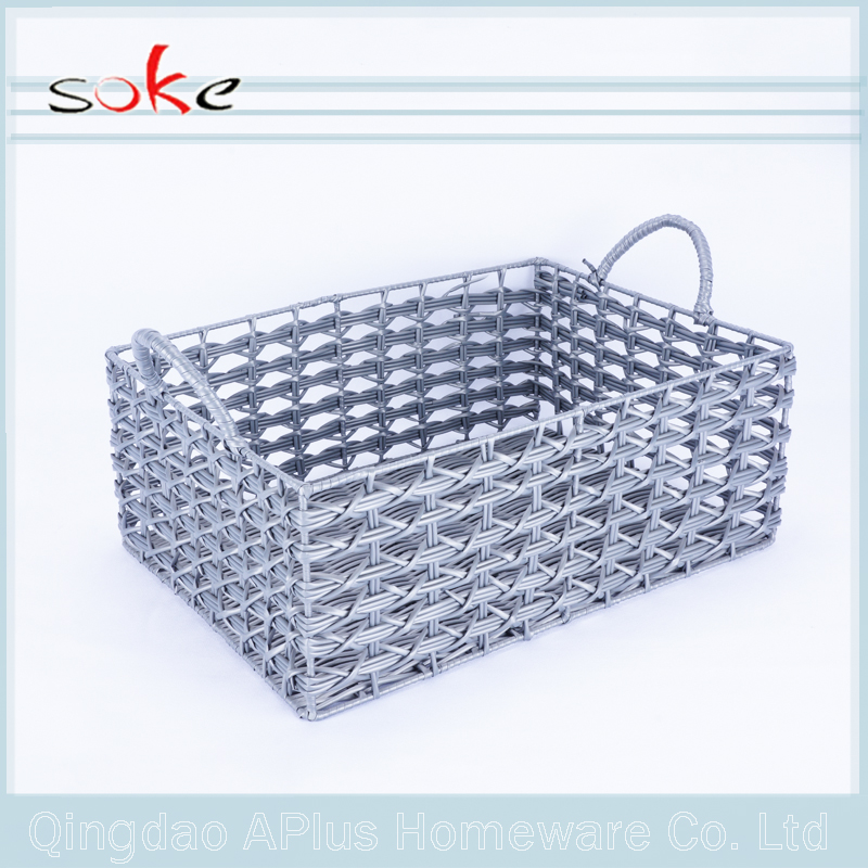 Healthy materials PE rattan woven storage basket