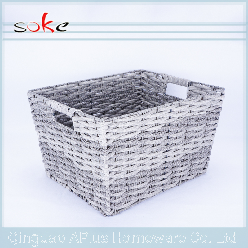 Large storage PE rattan woven storage basket