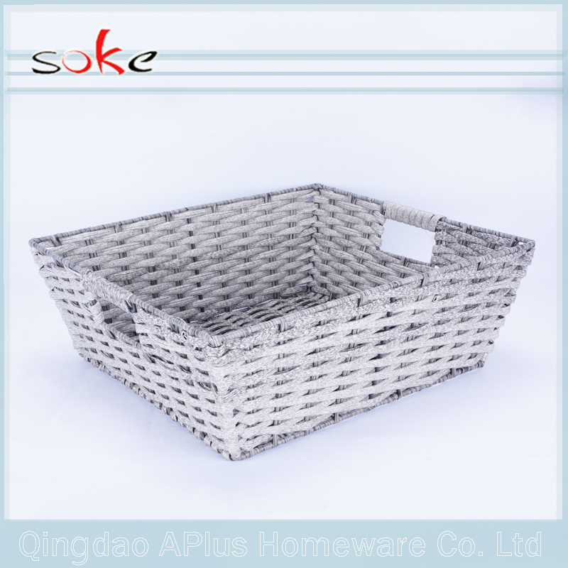 Large storage PE rattan woven storage basket