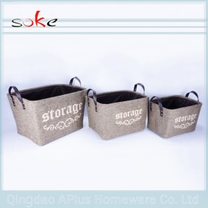 Modern design collapsible decorative fabric storage basket