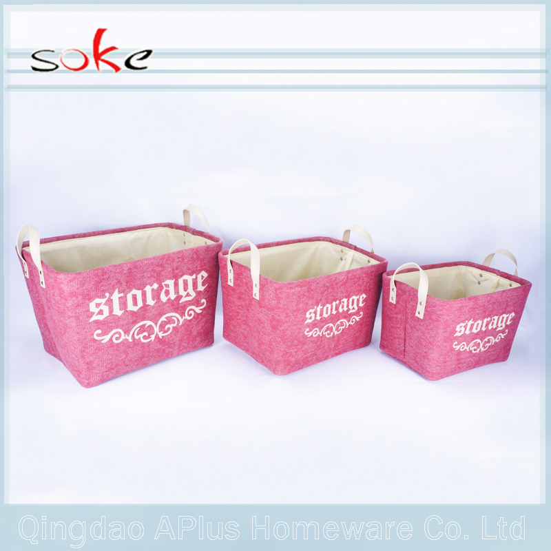 Modern design collapsible decorative fabric storage basket